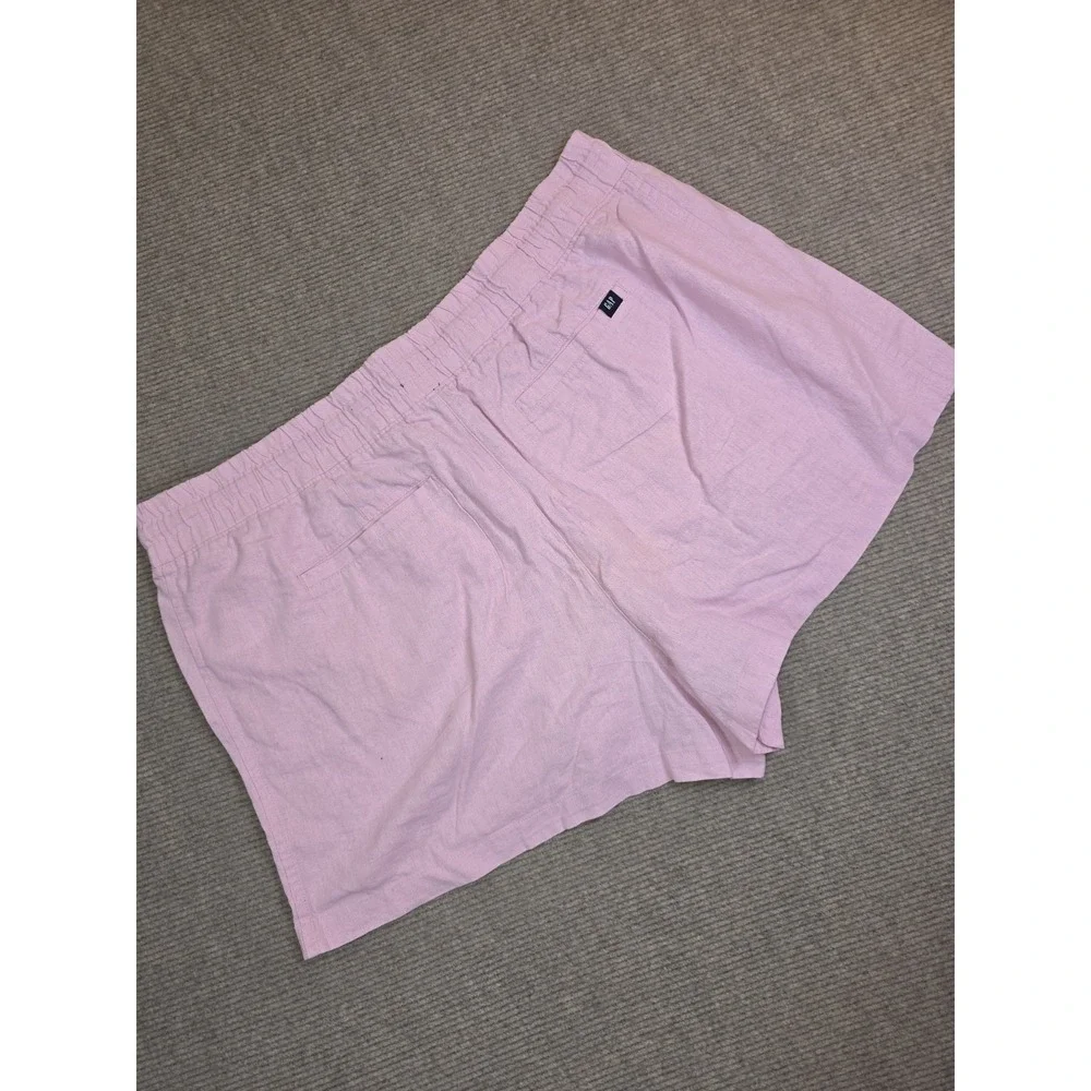 Gap Womens Linen Pull On Shorts Pink Linen Blend Relaxed Pockets Plus Size XXL